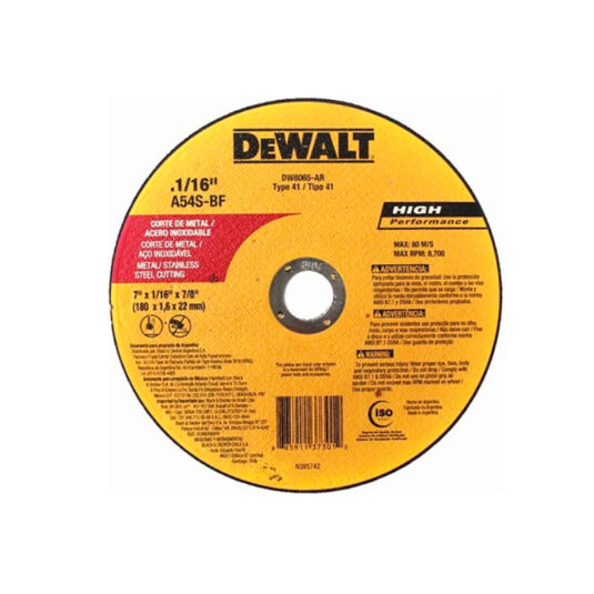 DISCO METAL 7 X 0.55 X 7/8 DEWALT CÓDIGO DW8065