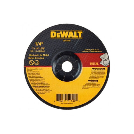 DISCO DESBASTE METAL 7 X 1/4 X 7/8 DEWALT  CÓDIGO DW54850